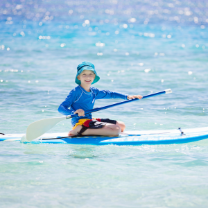 a person riding a surfboard in the water