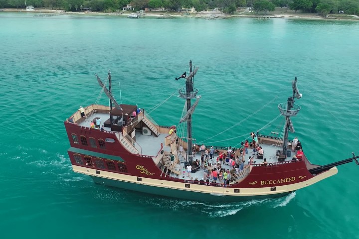 the Buccaneer Pirate Ship sailing the blue water in Destin, FL